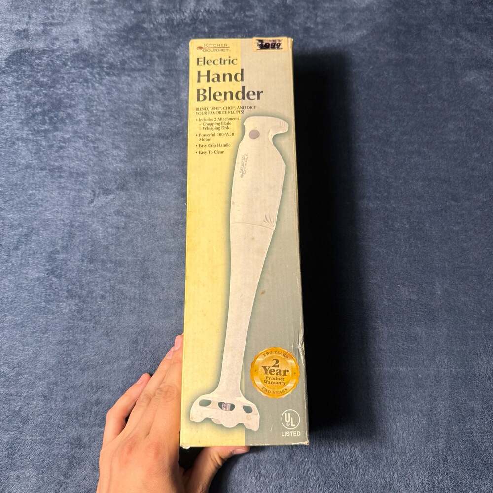 Kitchen Gourmet Electric Hand Blender with Chopping Blade and Whipping Disk